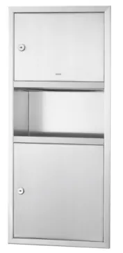 Semi Recessed Paper Dispenser with Waster Receptacle - SS