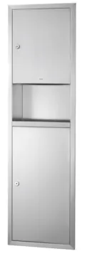 Semi Recessed Paper Dispenser with Waster Receptacle - SS