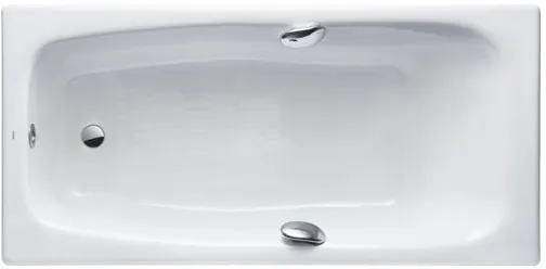 Enameled Cast Iron Bathtub w/out hand grip, 235L ( 1676W x 810D x 465H mm ) - WHITE