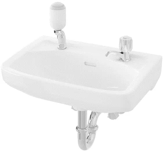 Wall Hung Lavatory 2 Tap Holes (500 x 330 mm) - WHITE