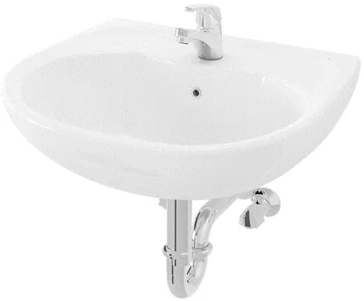 Wall Hung Lavatory 1 Tap Hole (530 x 465 mm) - WHITE