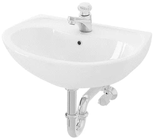 Wall Hung Lavatory 1 Tap Hole (500 x 350 mm) - WHITE