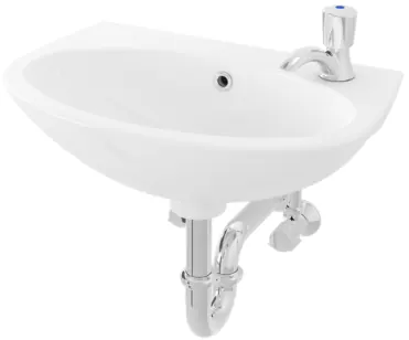 Wall Hung Lavatory 1 Tap Hole w/bracket (450 x 305 mm) - WHITE