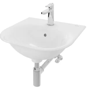 Wall Hung Lavatory 1 Tap Hole w/brackets (420 x 420 x 170 mm) - WHITE