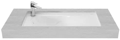 Under Counter Lavatory 1 Tap Hole w/bracket (Left) (790 x 410 mm) - WHITE
