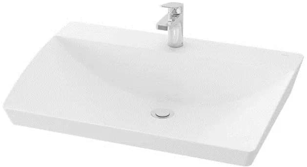 Console Lavatory 1 Tap Hole w/bracket (750 x 500 x 120 mm) - WHITE