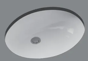 Undercounter Lavatory (Oval) with TOTO logo on Glazed surface (LW56ET1#NW1 code at AWRL stock)(LW569MT1E5#NW1) - WHITE