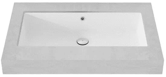 Square Under Counter Lavatory (615 x 295 mm) w/bracket TSP0225W - WHITE