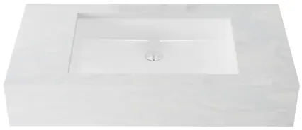 Square Under Counter Lavatory w/bracket (600 x 395mm) - WHITE