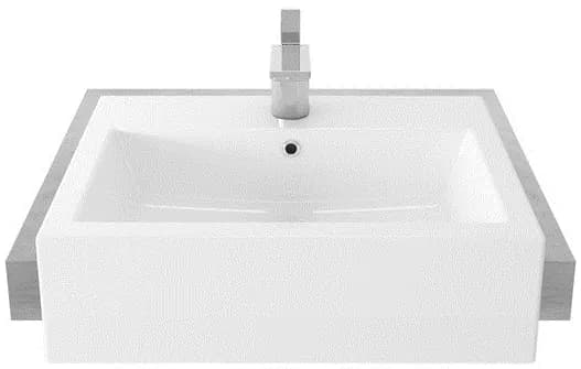Semi Recessed Lavatory 3 Tap Holes w/bracket (520 x 420 x157mm) - WHITE