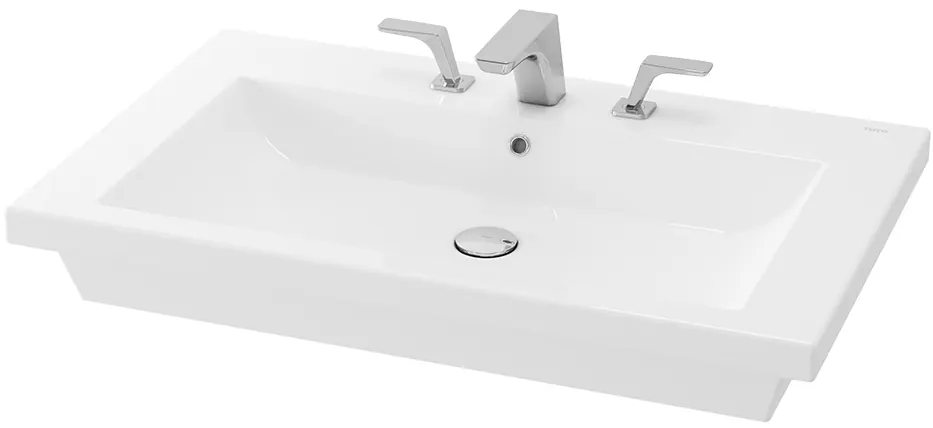 Console Lavatory 3 Tap Holes w/bracket (795 x 495 x 115mm) - WHITE