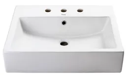 Console lavatory (3 Taphole) (600x500x183mm) - WHITE