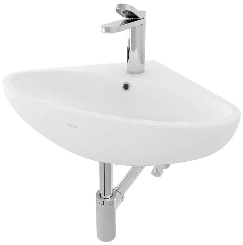 "Le Muse" Wall Hung Corner Lavatory w/bracket (605 x 510 x 150mm) - WHITE