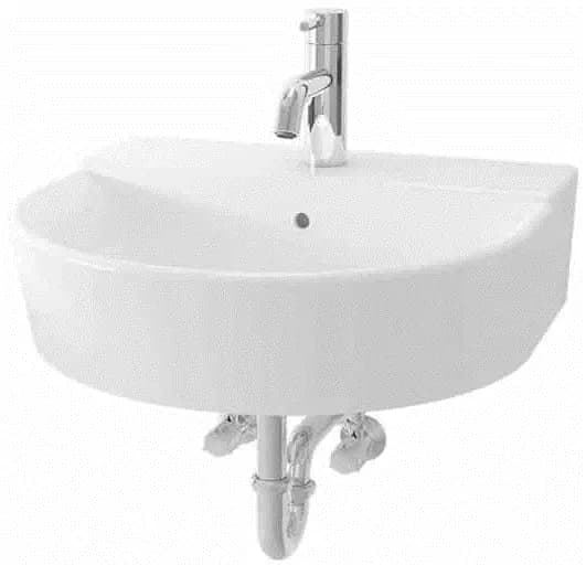 "Omni+" Wall Hung Lavatory 1 Tap Hole w/bracket (455 x 430 x 180mm) - WHITE