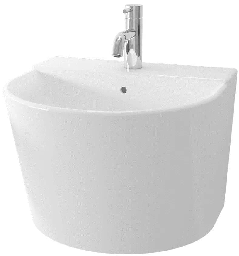 "Omni+" Wall Hung Lavatory 1 Tap Hole w/bracket (455 x 430 x 330mm) - WHITE