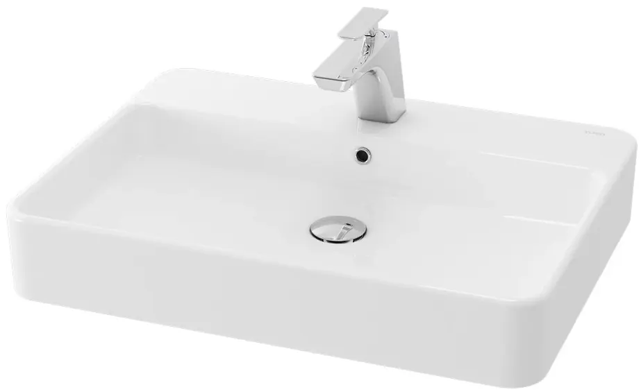 Console Lavatory 3 Tap Holes w/bracket (600 x 450 x 130mm) - WHITE