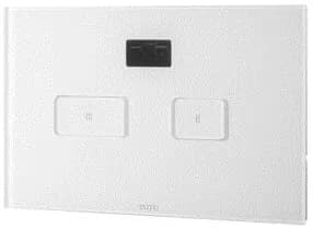 Glass White Flush Panel Dual Button with Automatic Sensor - suitable for WH099 / WH090 - GLASS/WHITE