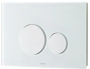 Dual Flush Panel ( Round Button ) ( Glass Type ) White ( Matched with WH171A & WH172A ) MB176G#WH by TOTO