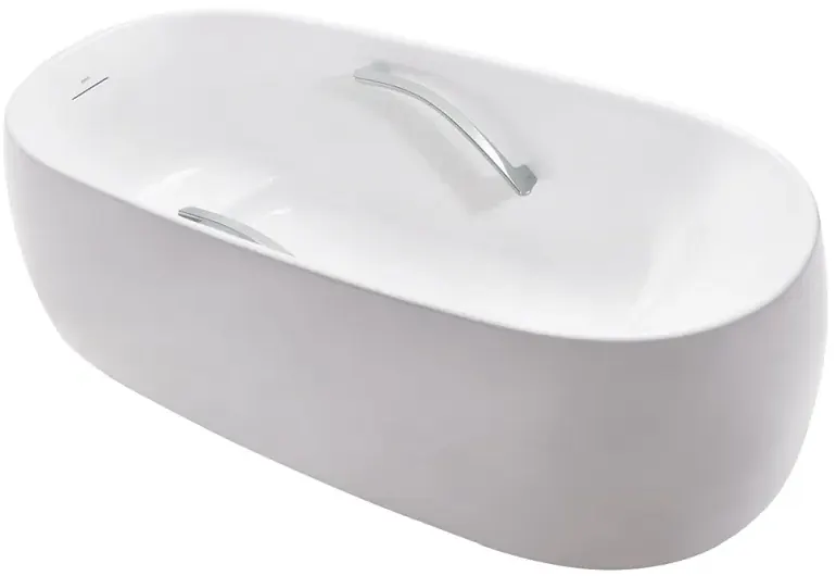 Reinforced FRP Bathtub, w/ hand grip 229L, ( 16595W x 835D x 565H mm ) - MATT WHITE