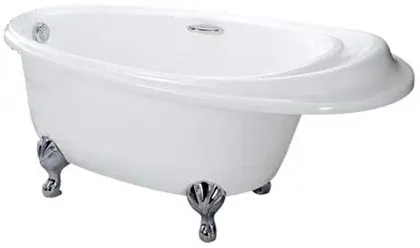"Pearl" Acrylic Freestanding Bathtub w/ Hand Grip,179L (1600W x 810D x 700H mm) - WHITE