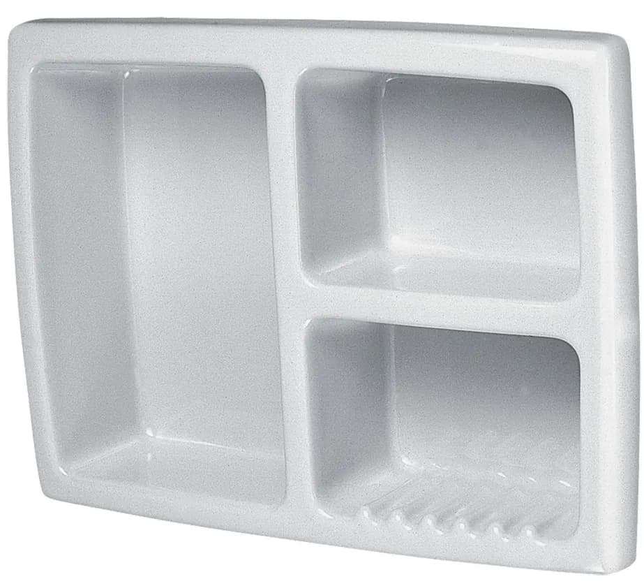 Recessed Soap Holder - 3 slot (430 x 330 x 60mm) - WHITE