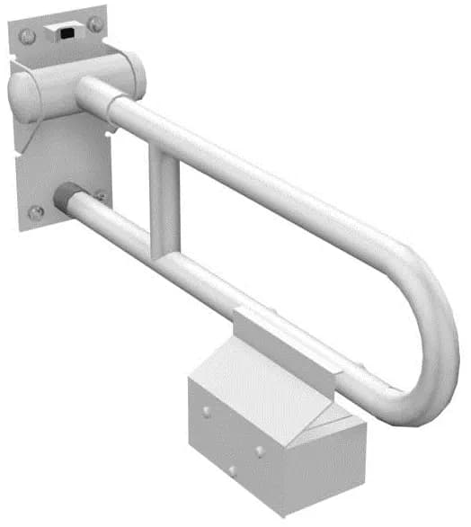 Fold up Grabbar with Toilet Paper holder 700mm ( Left side )( White )(required T110D17S)( Old item code is T112HPL7S#NW1 ) - WHITE