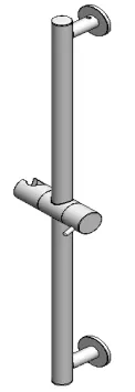 "L" Sliding Rail 600mm (Round) - CHROME