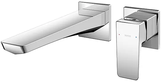 "GE" Wall Mount Single Lever Lavatory Faucet ( Long ) w/out Popup (TLG07308BA) - CHROME