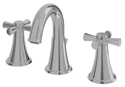 "Gloria" 8" Cross Handle Lavatory Faucet W/ 1 1/4" Pop-Up Waste - CHROME