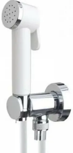 "Ego" Shower Spray W/Automatic Stop Valve, White - WHITE