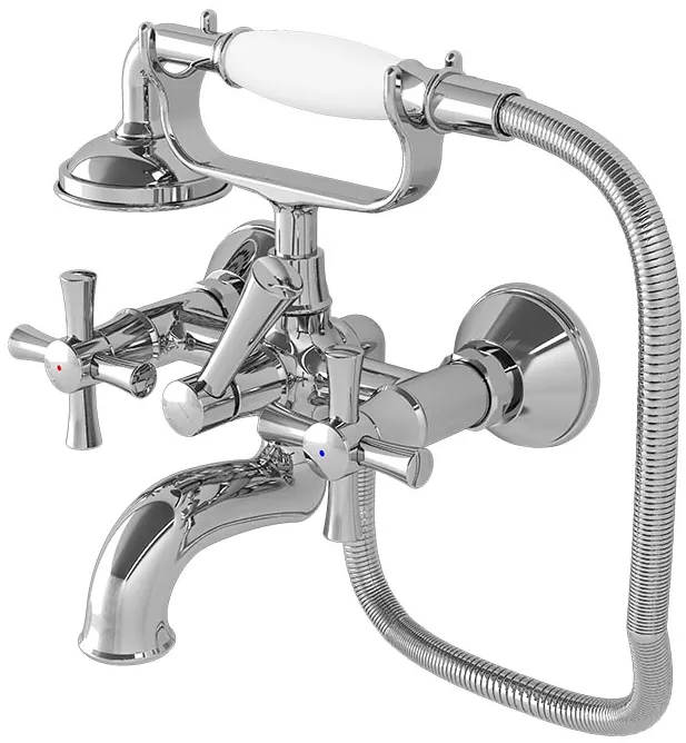 "Gloria" Cross Handle Combination Bath & Shower Set ( TX411SGNC ) - CHROME
