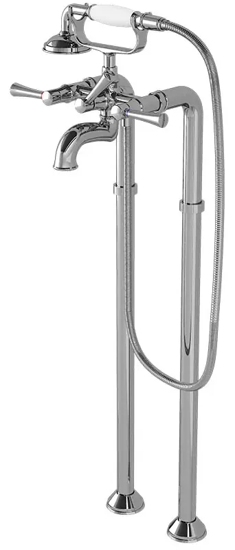 "Gloria" Lever Handle Floor Standing Bath & Shower Set ( TX411SGV3Z ) - CHROME