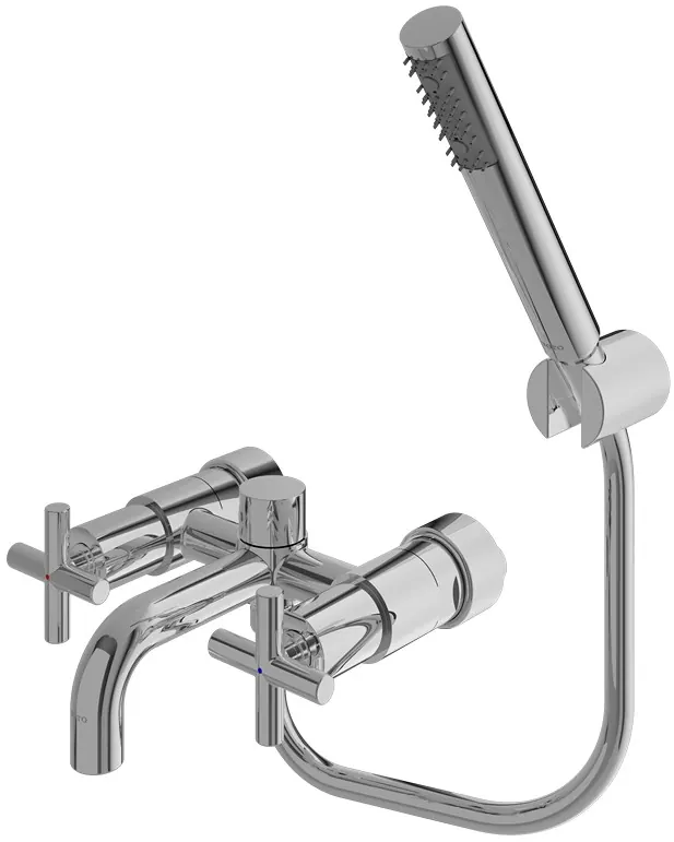"Ego II" Cross Handle Combination Bath & Shower Set - CHROME