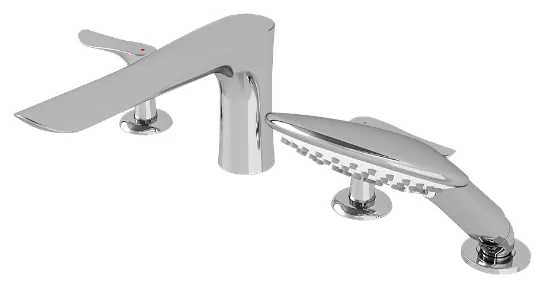 "HA" 4 Holes Bath & Shower Set - CHROME