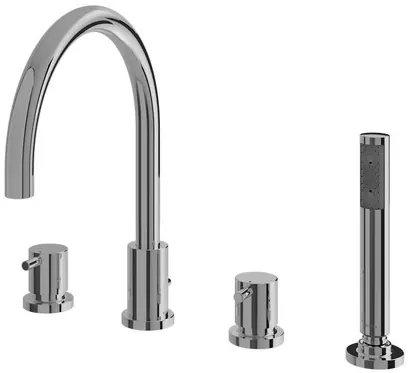 "Ego II" 4 Holes Bath & Shower Set - CHROME