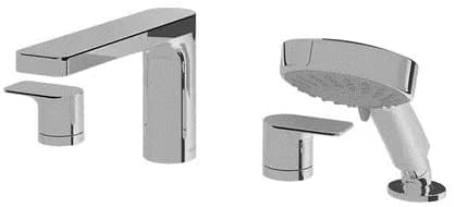 "Rei S" 4 Holes Bath & Shower Set - CHROME