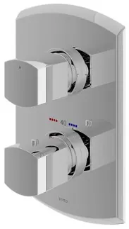 "Cocktail" Thermostat Bath & Shower Mixer W/Diverter & Stop Valve (Old item is TX473SKBR) - CHROME