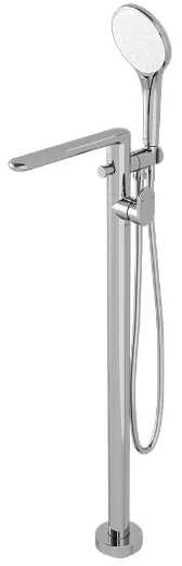 "Lozza" Lever Handle Floor Standing Single Lever Bath & Shower Set - CHROME