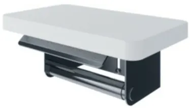 Paper Holder W/Shelf (White) - WHITE