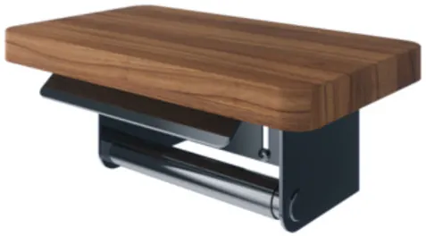 Paper Holder W/Shelf (Walnut) - WALNUT