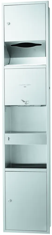Recessed Type Hand Dryer, Paper Dispenser and Waste Receptacle (3 in 1) (Stainles - Hairline Finish) TYC602P by TOTO