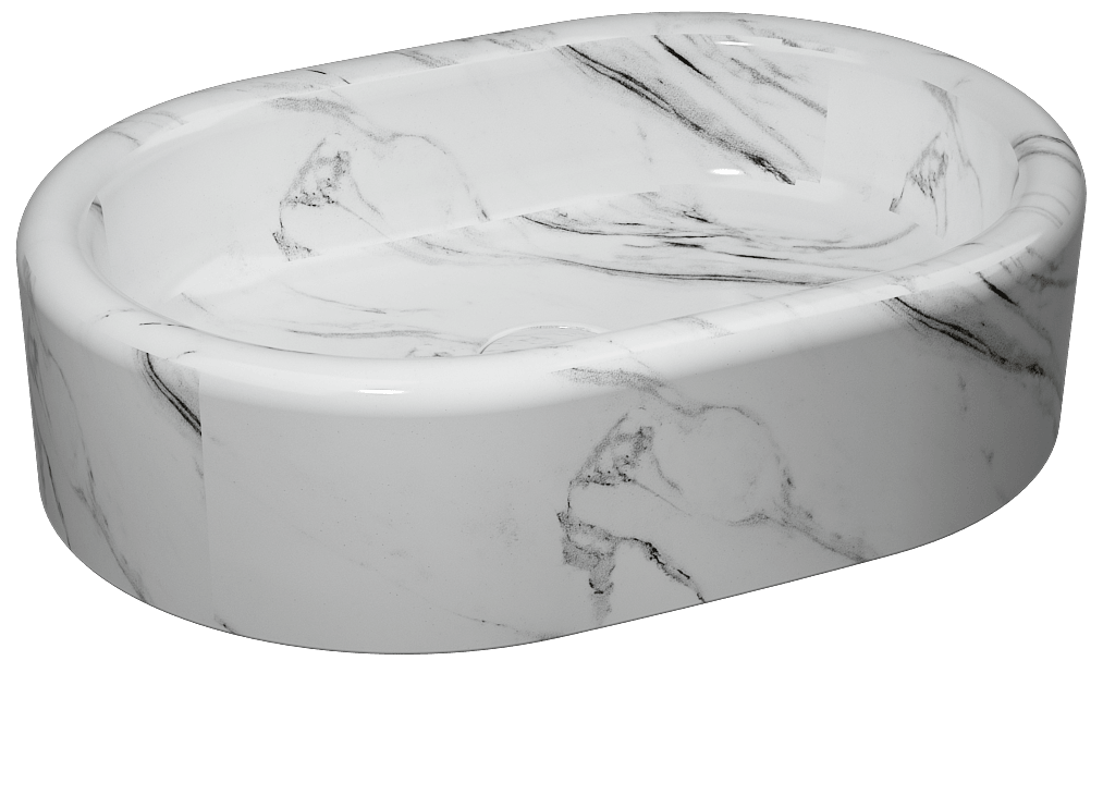 Isvea Curvo Washbasin 60 cm - marmo white