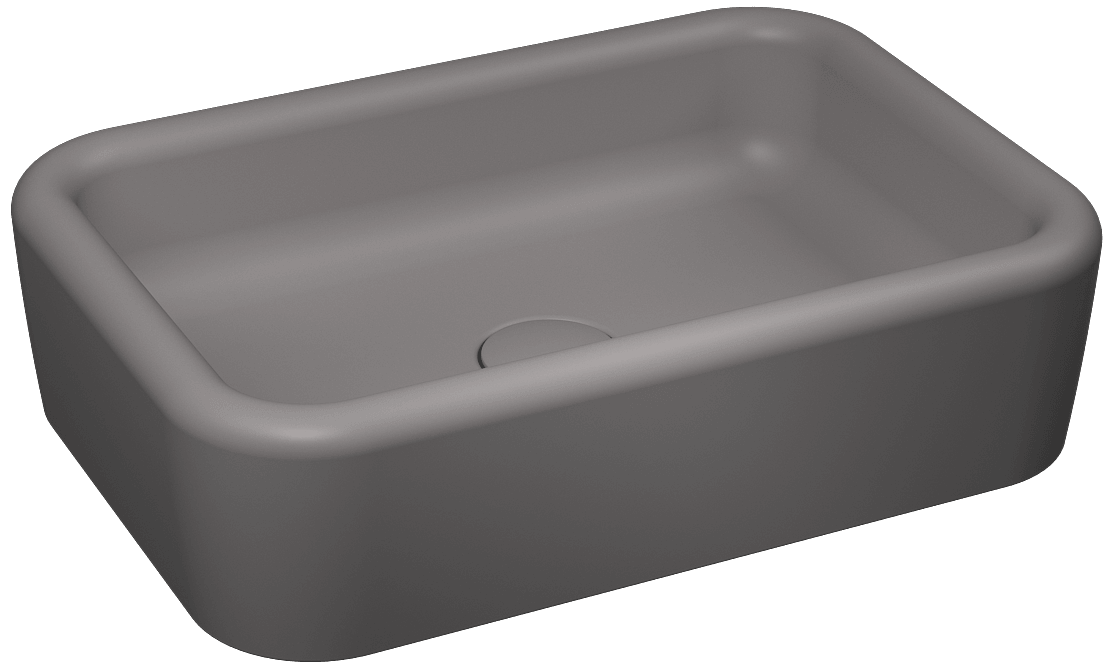 Isvea Curvo Counter-Top Washbasin 60cm Stone Gray - stone grey