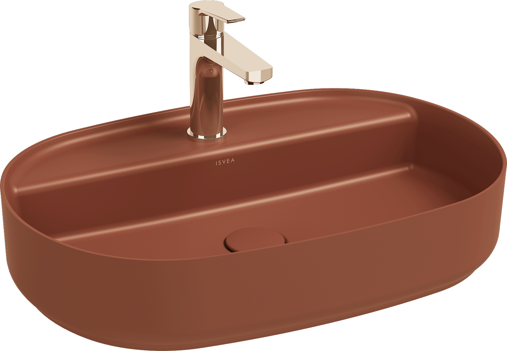 Isvea Infinity Counter-Top Washbasin 60 cm - terracotta