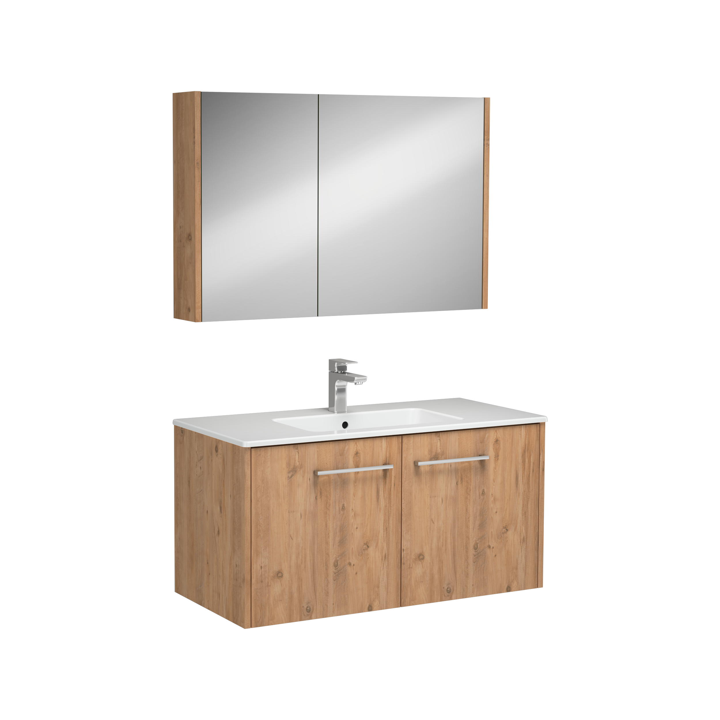 Isvea Combinato Washbasin Cabinet with Cover 100 cm - atlantic pine