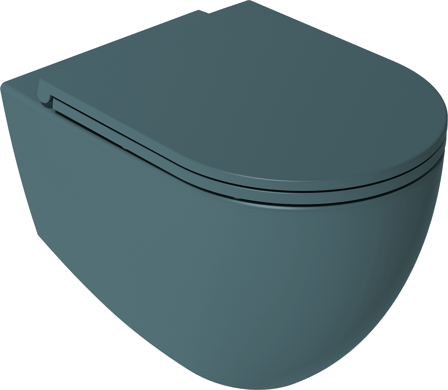 Isvea Infinity Due Wall-Hung Toilet - VORTEX - petrol green