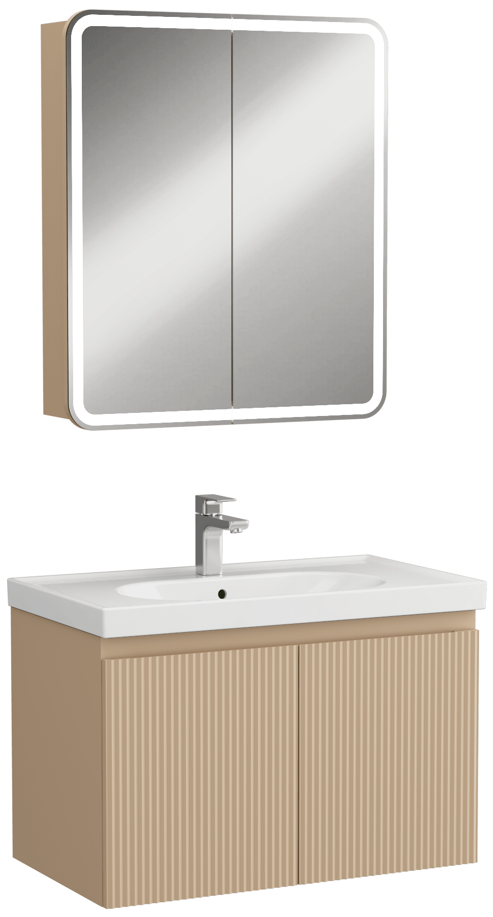 Isvea Finestra Washbasin Cabinet 80 cm - cappucino