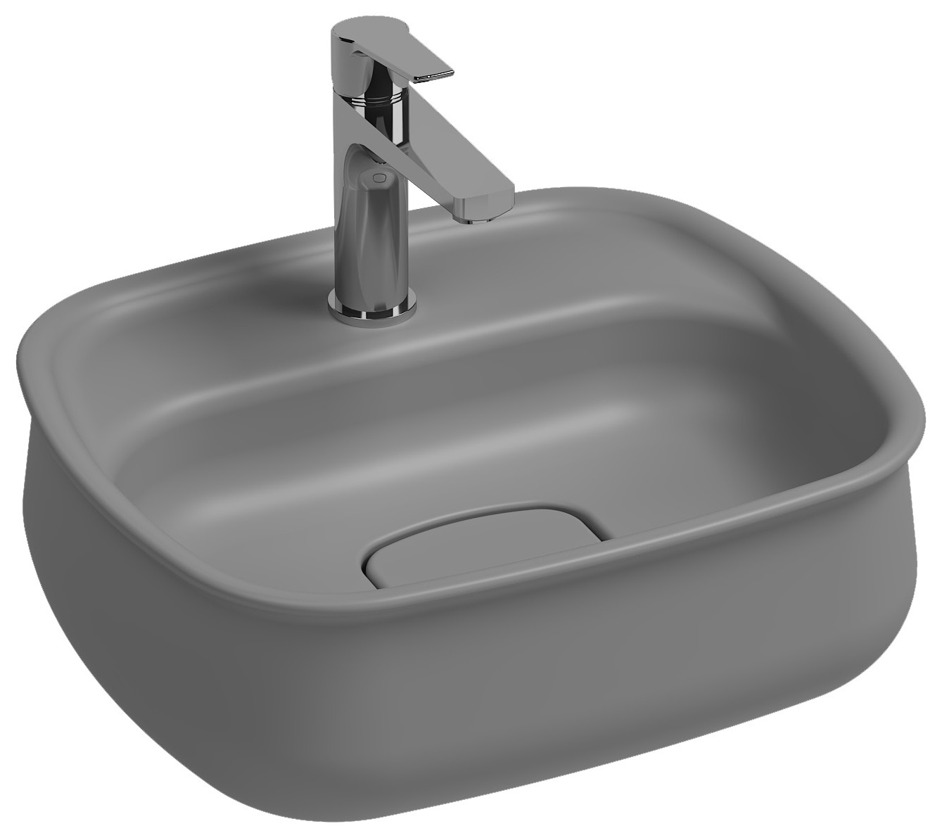 Isvea Fluido Counter-Top Washbasin, 47 cm Stone Gray - stone grey