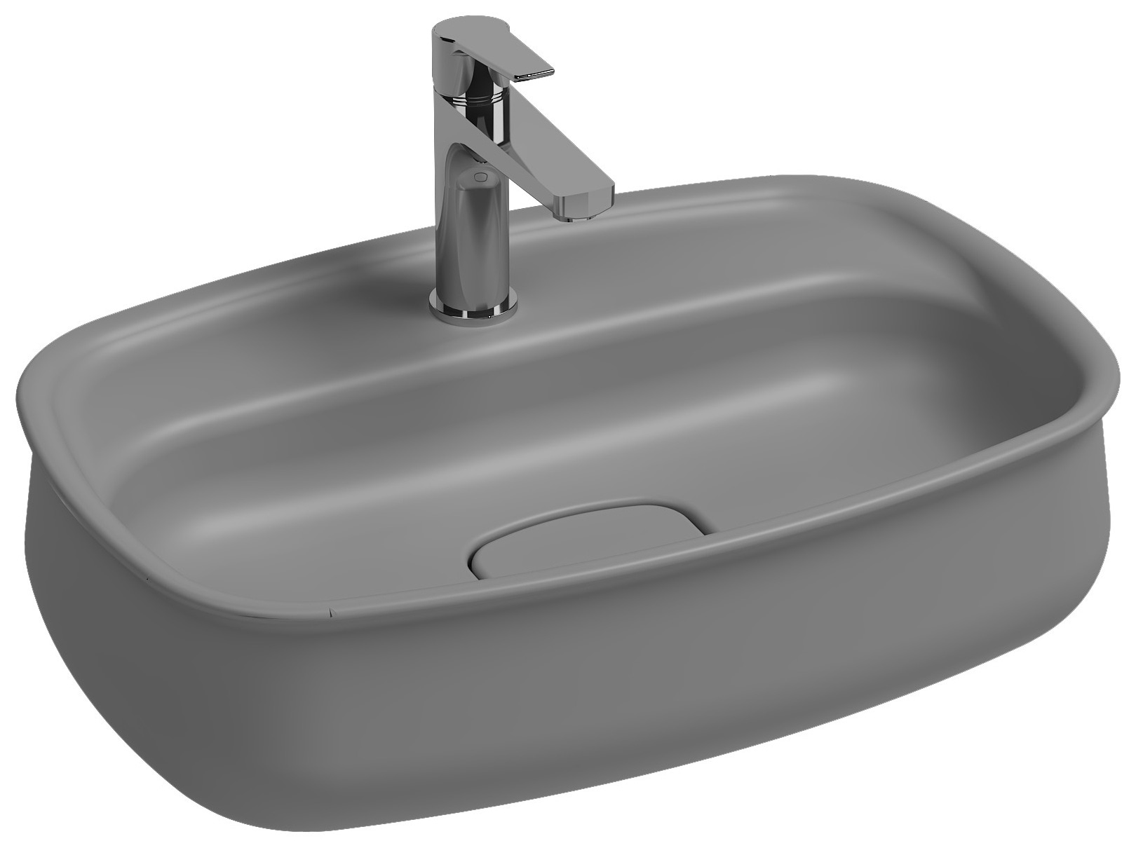 Isvea Fluido Counter-Top Washbasin 60 cm Stone Gray - stone grey