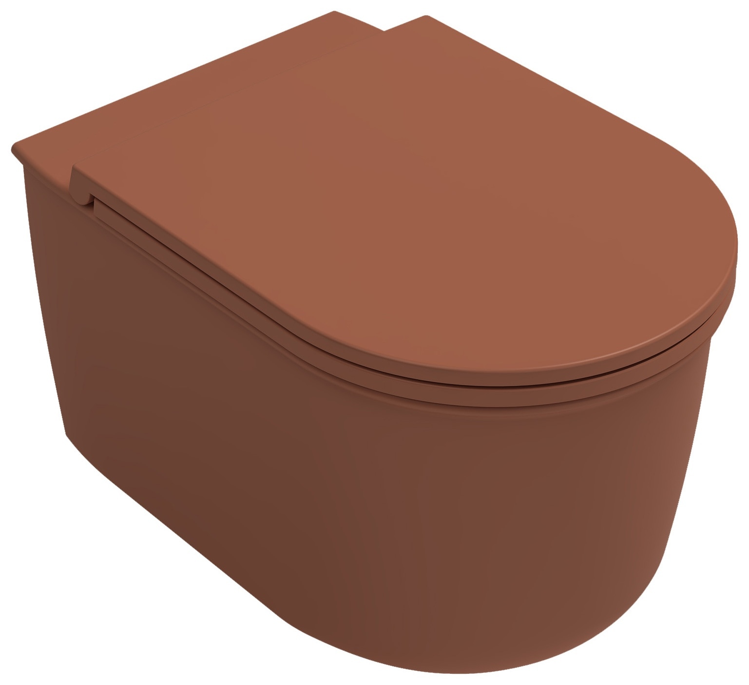 Isvea Fluido Waterfall Flush Wall-Hung Toilet - terracotta